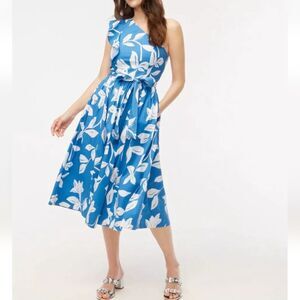 J. Crew Factory Blue One Shoulder Dress